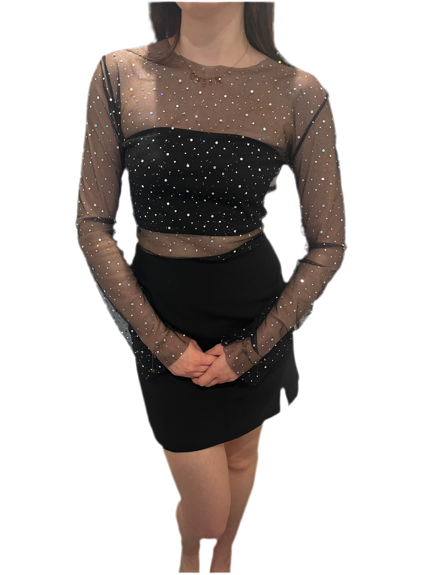 Top transparent à strass Lara