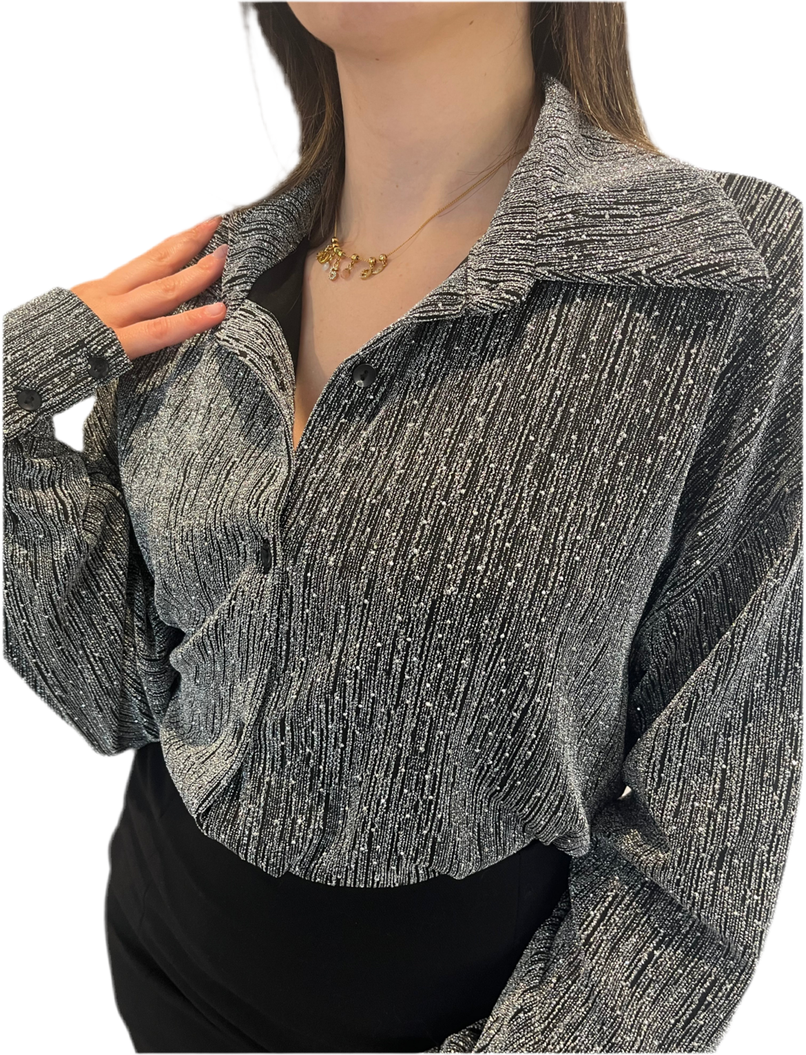 Chemise argentée Céline
