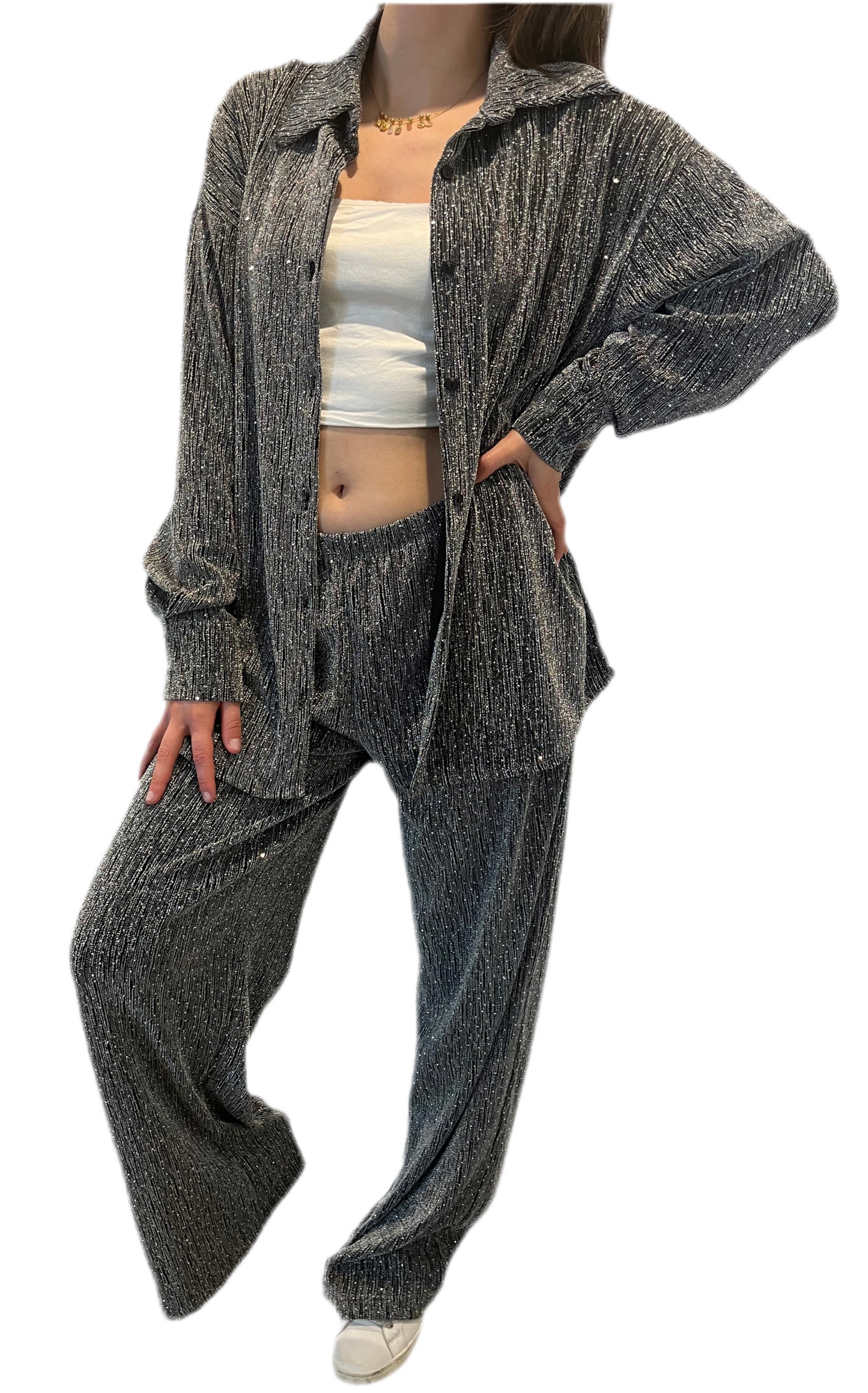 Pantalon argenté Manon