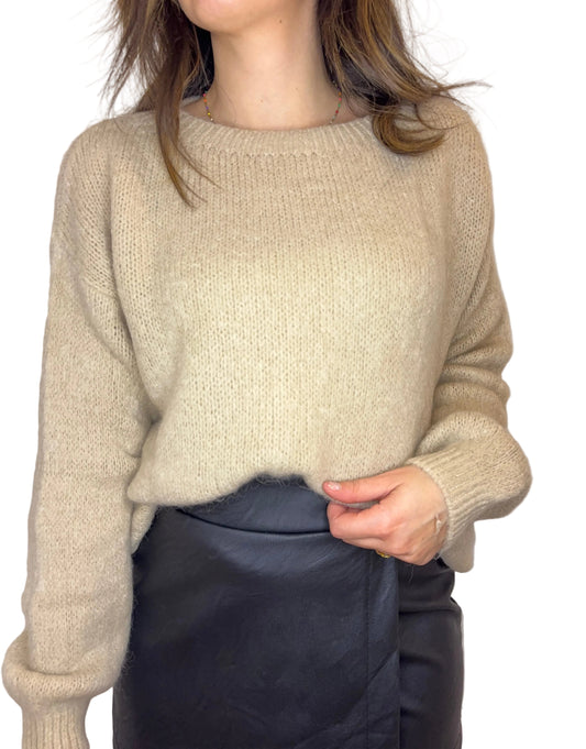 Pull col rond en alpaga