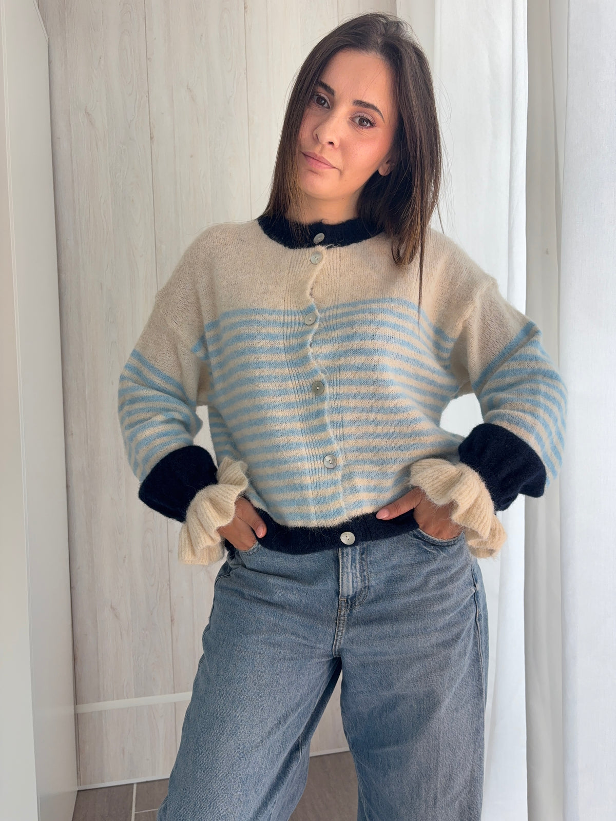 Gilet Célia – Maille rayée