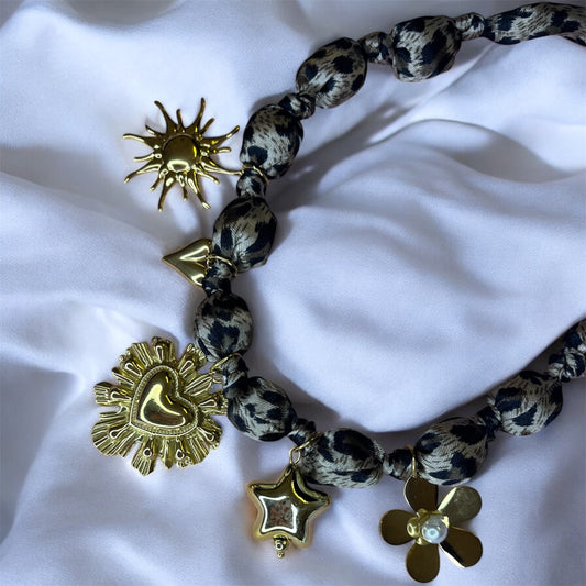 COLLIER BRELOQUE LEOPARD ACIER INOXYDABLE