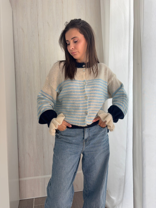 Gilet Célia – Maille rayée