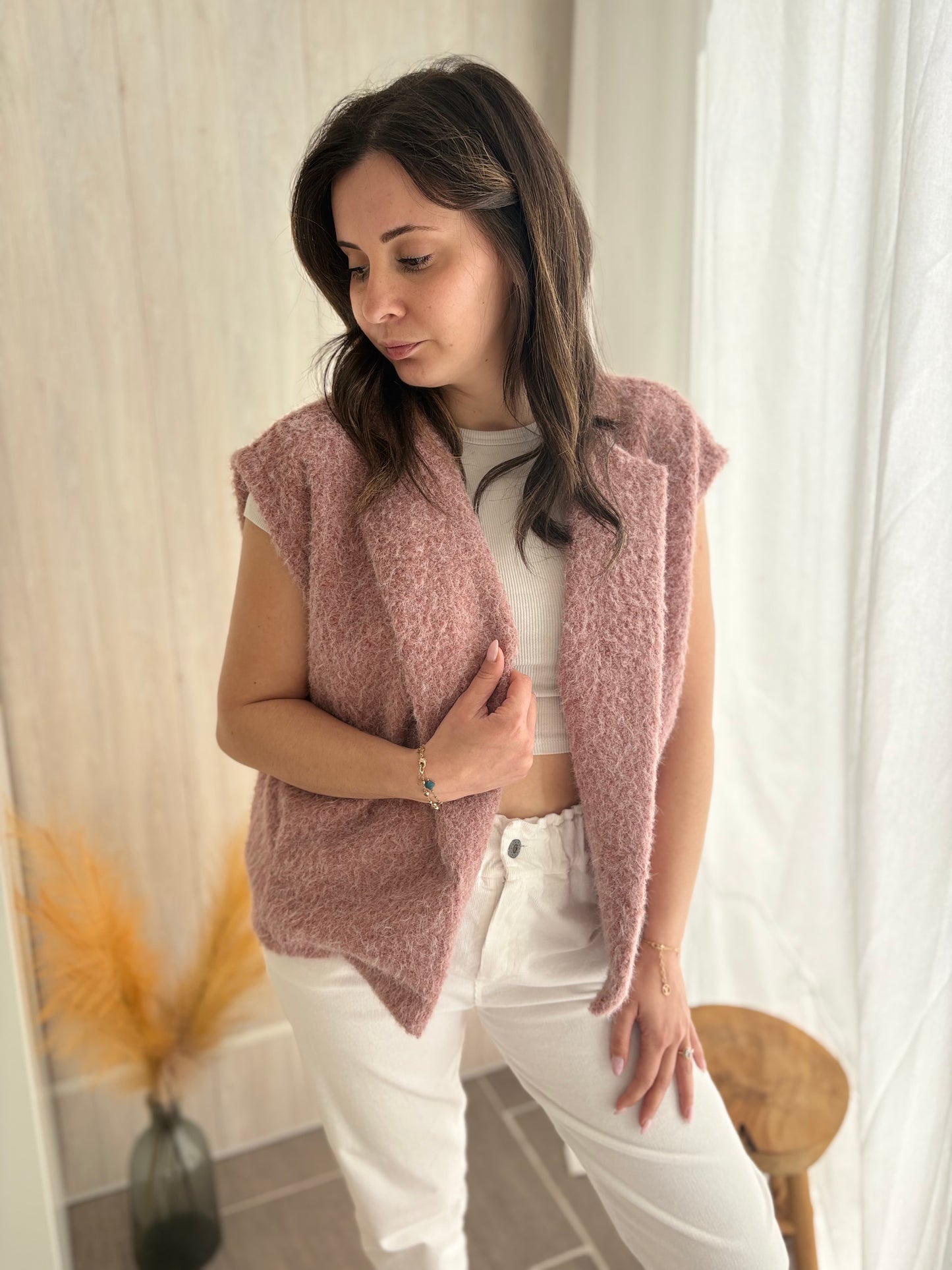 Gilet Moumoute Rose