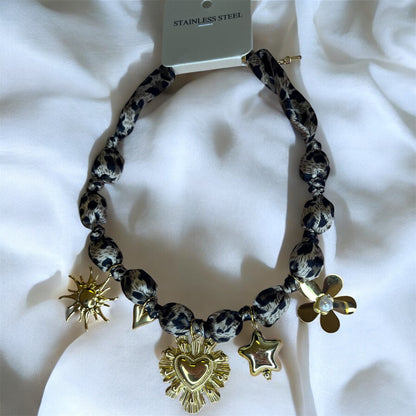 COLLIER BRELOQUE LEOPARD ACIER INOXYDABLE