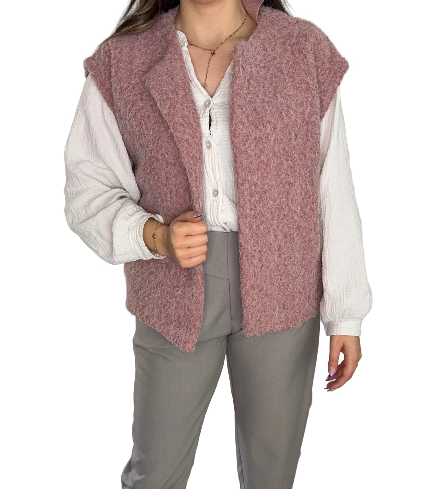 Gilet Moumoute Rose