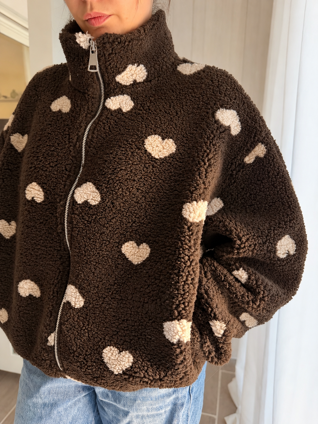Veste Moumoute Marron – Cœurs Beiges