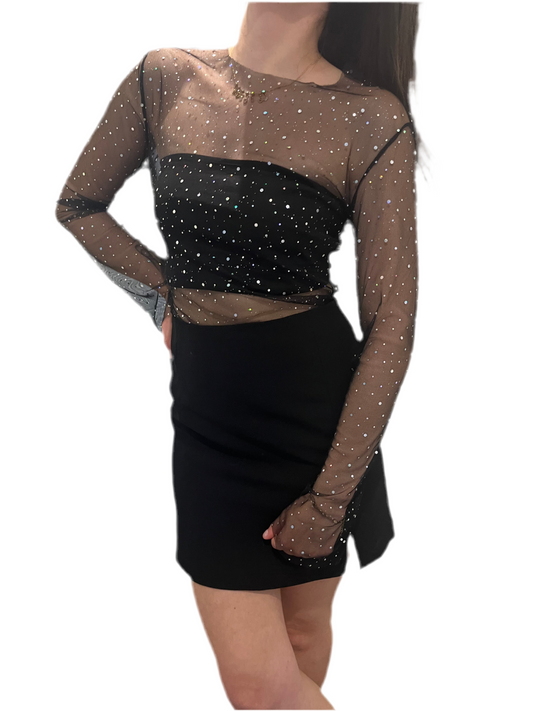 Top transparent à strass Lara