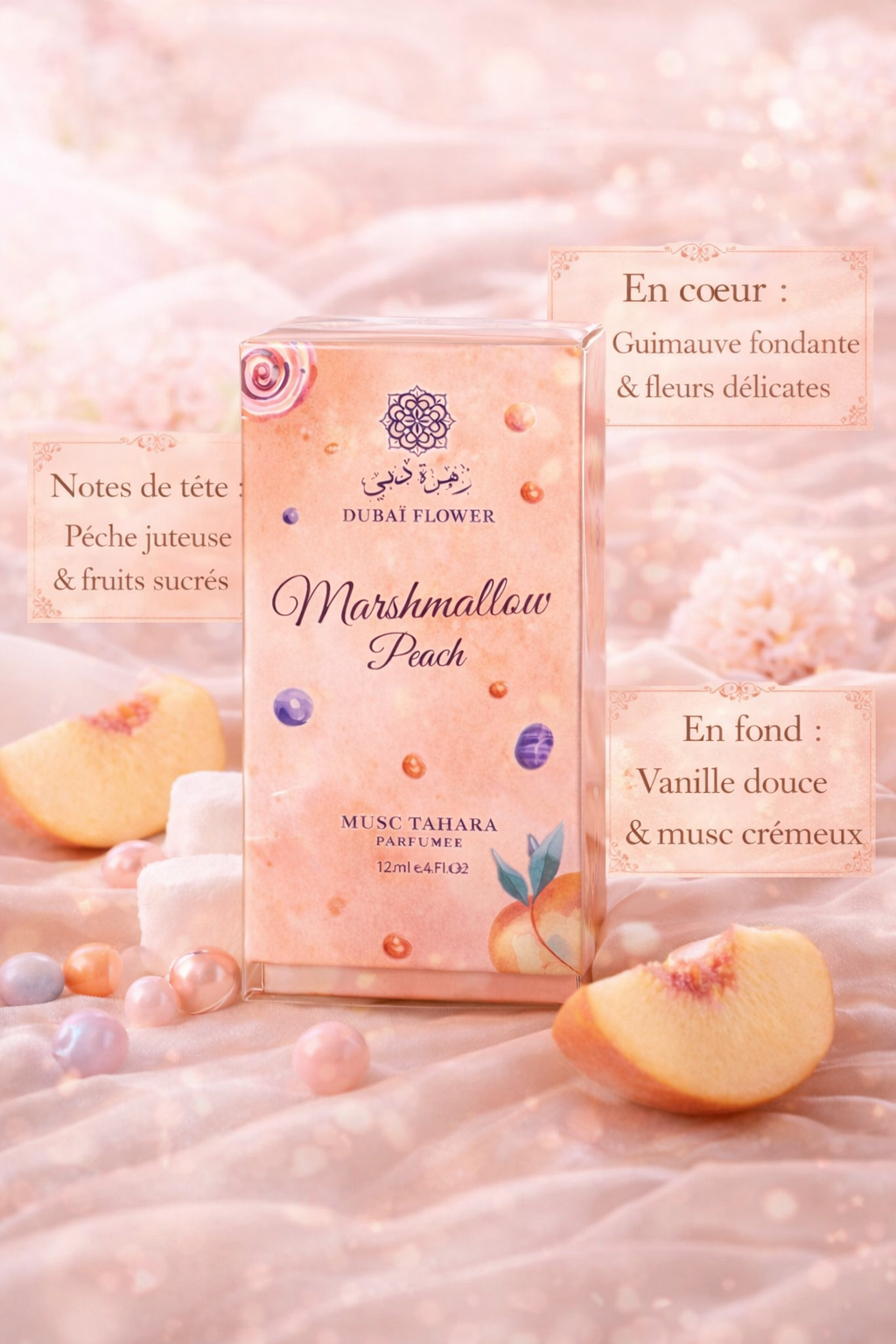 ✨ Musc Intime Marshmallow Peach – Dubai Flowers (12 ml) ✨