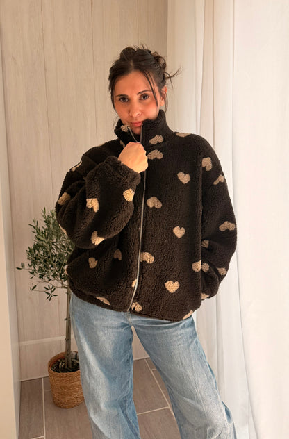 Veste Moumoute Marron – Cœurs Beiges