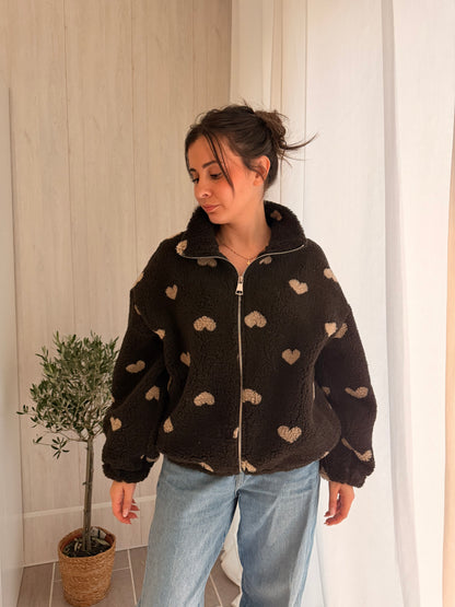 Veste Moumoute Marron – Cœurs Beiges